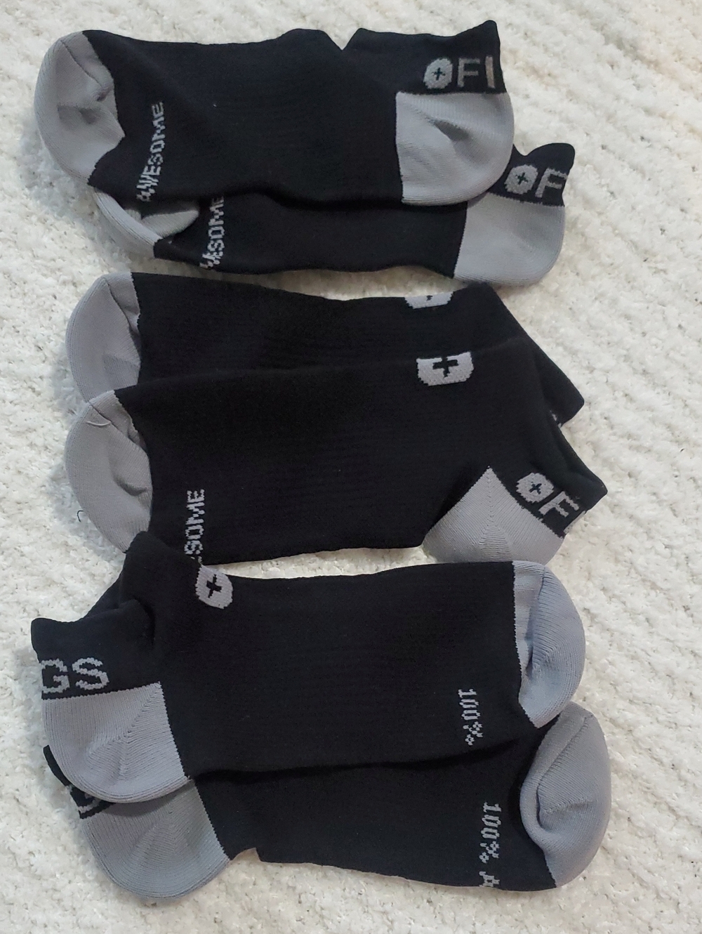 Figs Black & Gray Low-Cut Compression Socks - 3 Pack